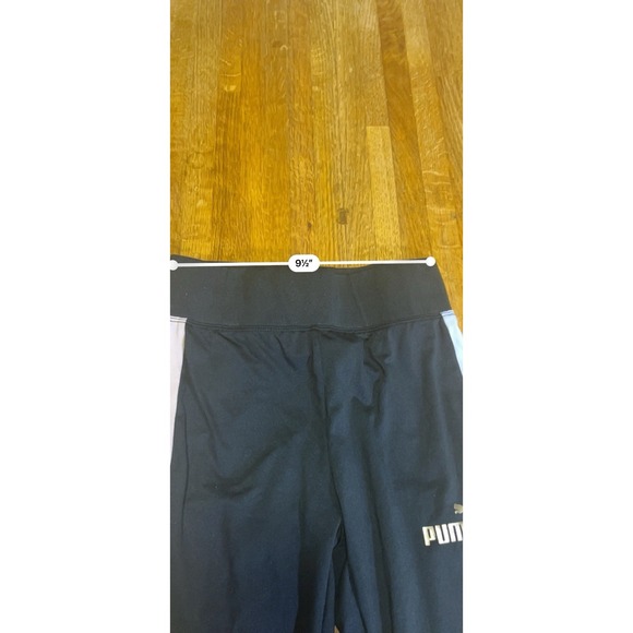 Puma Girls Large (10/12) Black Color Stripe Side Stretch Athletic Running Pants - Picture 3 of 8